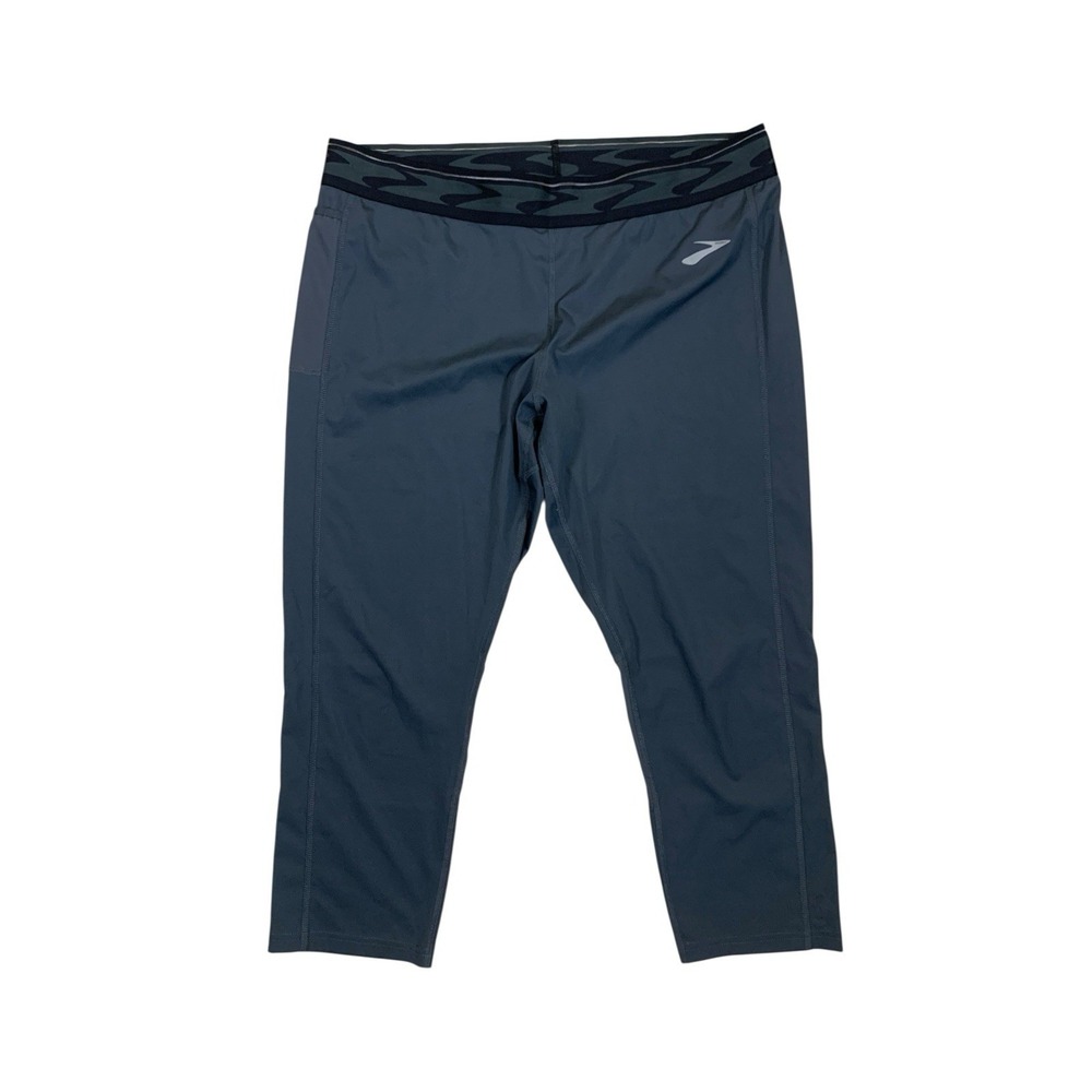 Brooks Gray Compression Capri Running Leggings‎ XXL